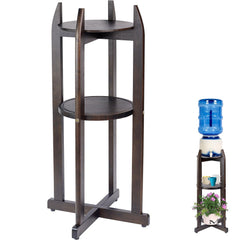BETSEO walnut stand front view showing stable support and stylish finish