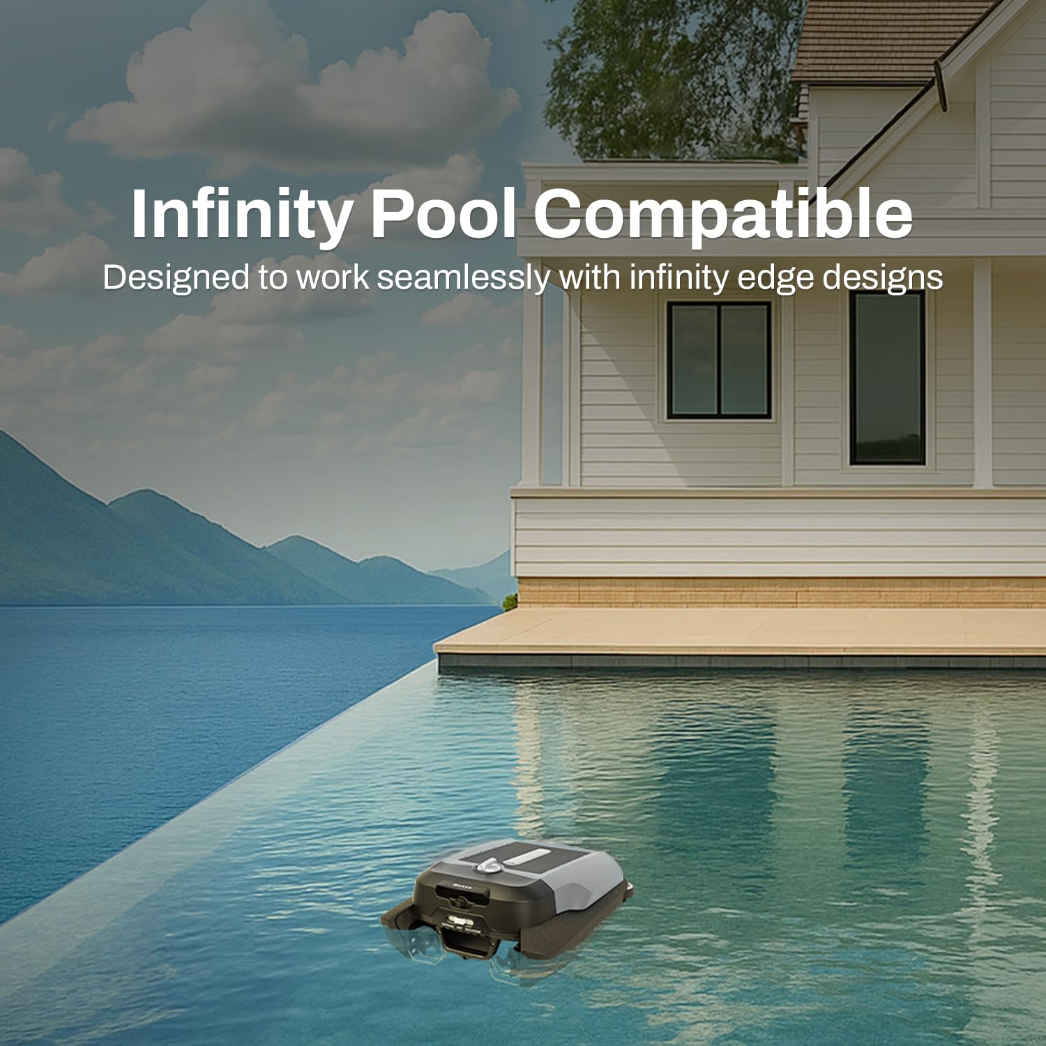 Betta Flex operating in above-ground pool showing cordless convenience and cleanliness