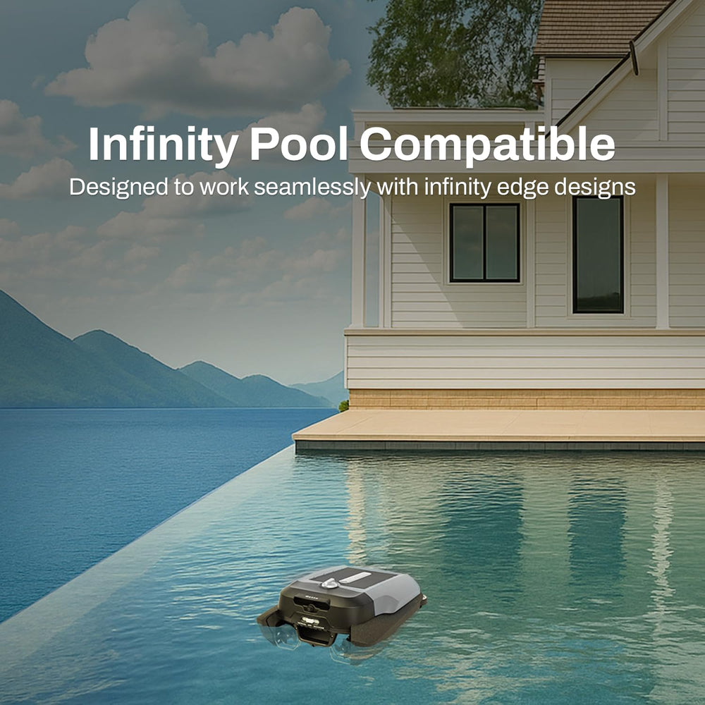 Betta Flex operating in above-ground pool showing cordless convenience and cleanliness