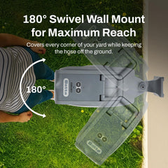 Betta mounted on wall with 180° swivel, expands garden reach benefit