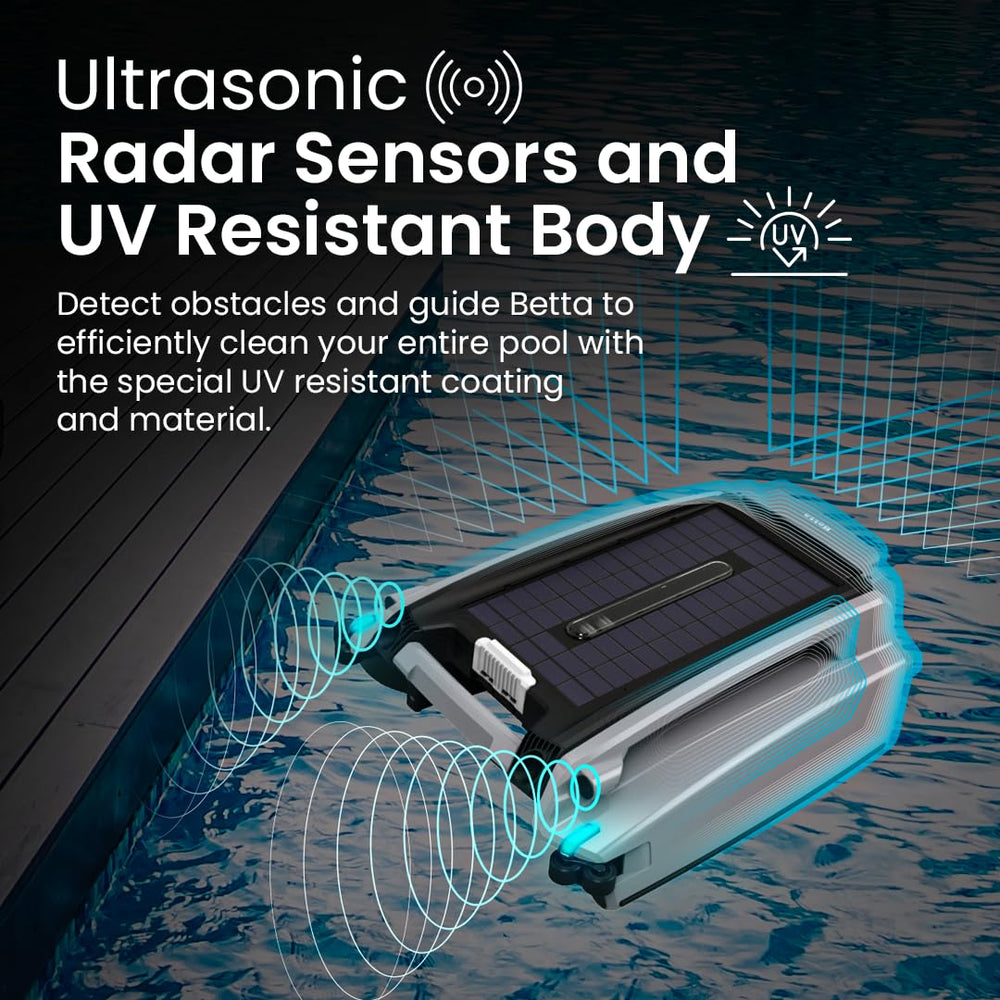 Betta SE Plus operating in salt-chlorinated pool showing SCT motor tolerance