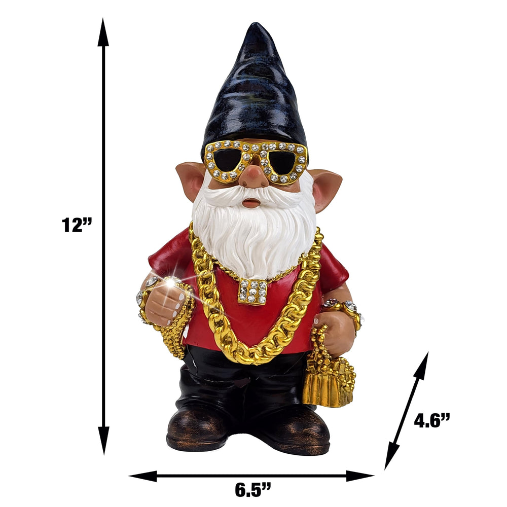 Better Office Products gnome beside a water bottle for scale showing 12-inch compact height