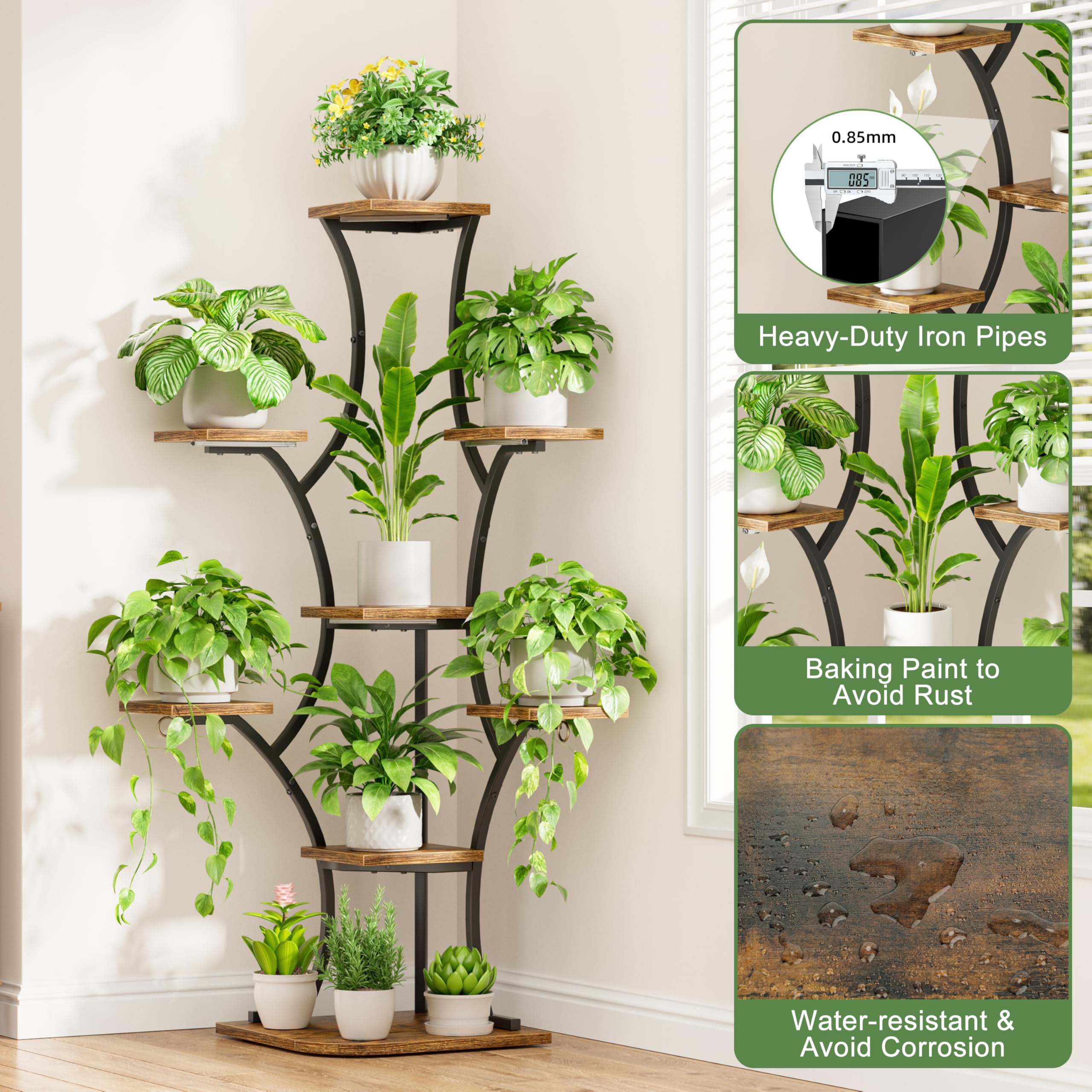 BEVAURORA plant stand in living room enhancing décor and plant health