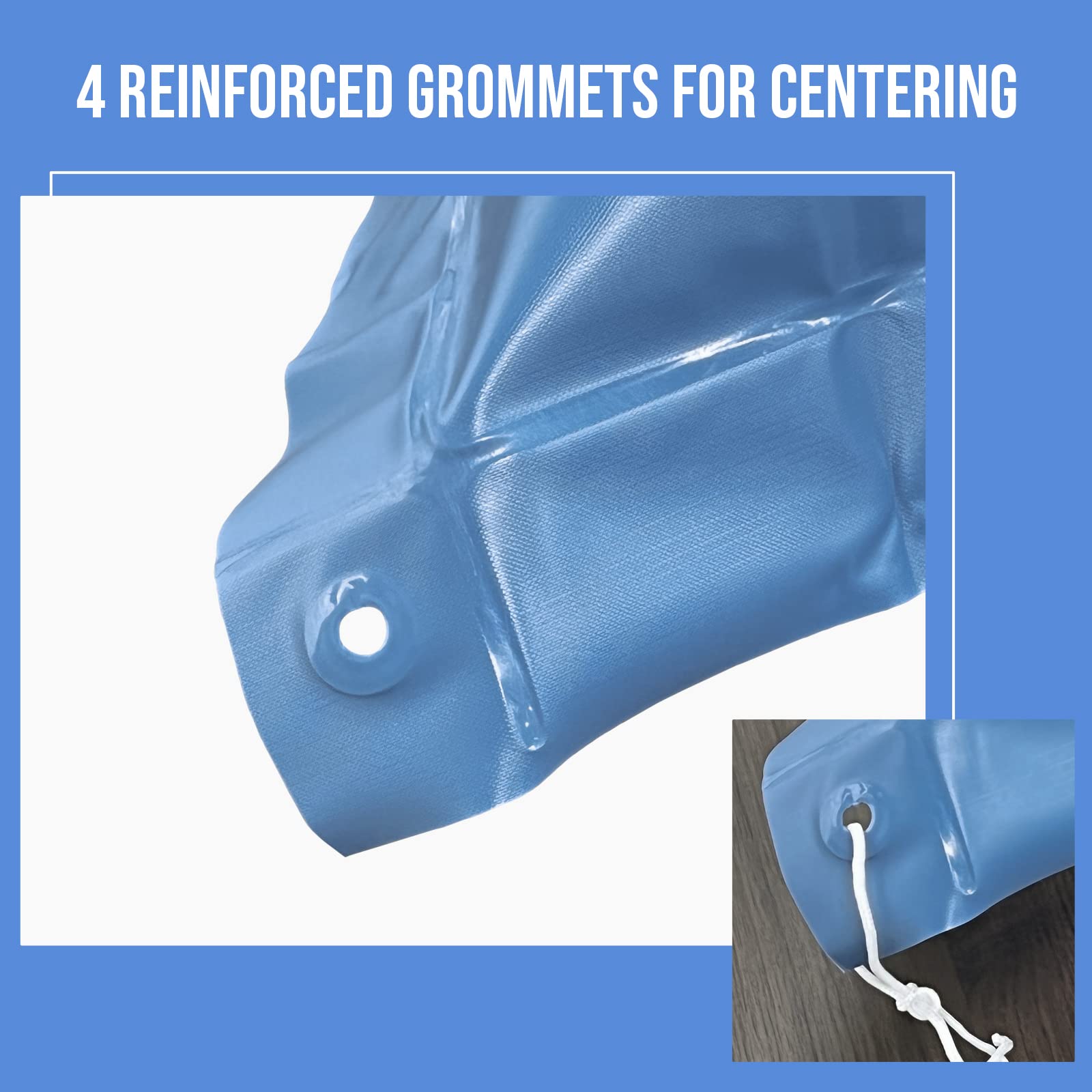 BEWAVE pool pillow under winter cover shedding water and debris effectively