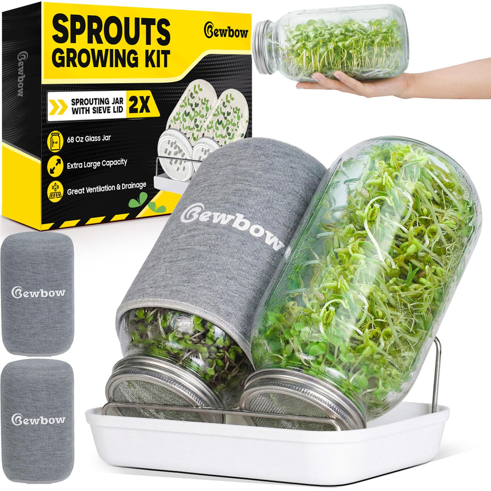 Bewbow front view of kit components showing complete sprouting set and convenience