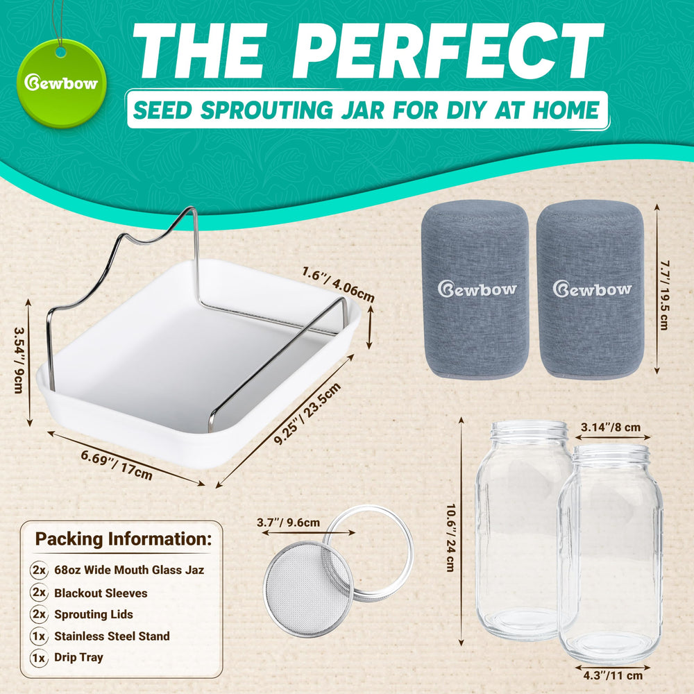 Bewbow close-up of 2000ml glass jar highlighting durable clear glass and capacity