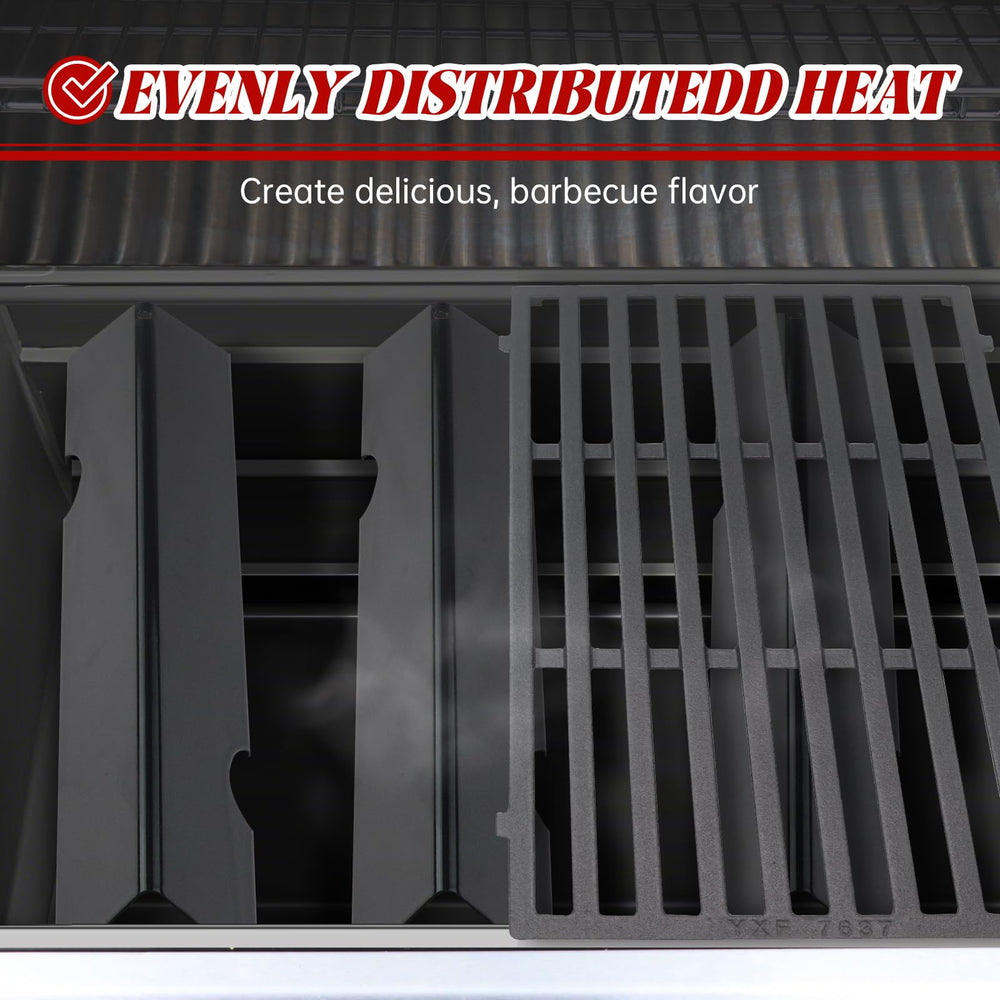 Bewesazy cast iron grates installed inside a Spirit 200 grill restoring heat distribution