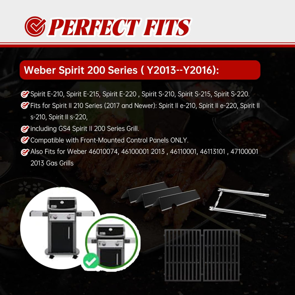 Bewesazy lifestyle shot of grilled food on restored Spirit 200 Series demonstrating results