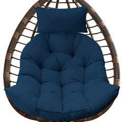 Bextile front view of hanging egg chair cushion showing plump comfort