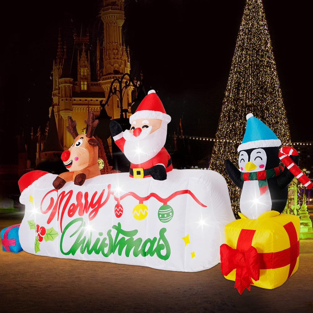 Beyond Your Thoughts close-up of Santa, deer and penguin showing charming detail and color