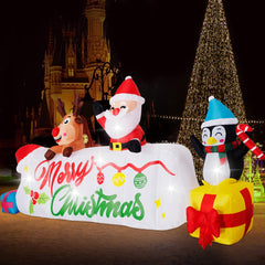 Beyond Your Thoughts close-up of Santa, deer and penguin showing charming detail and color