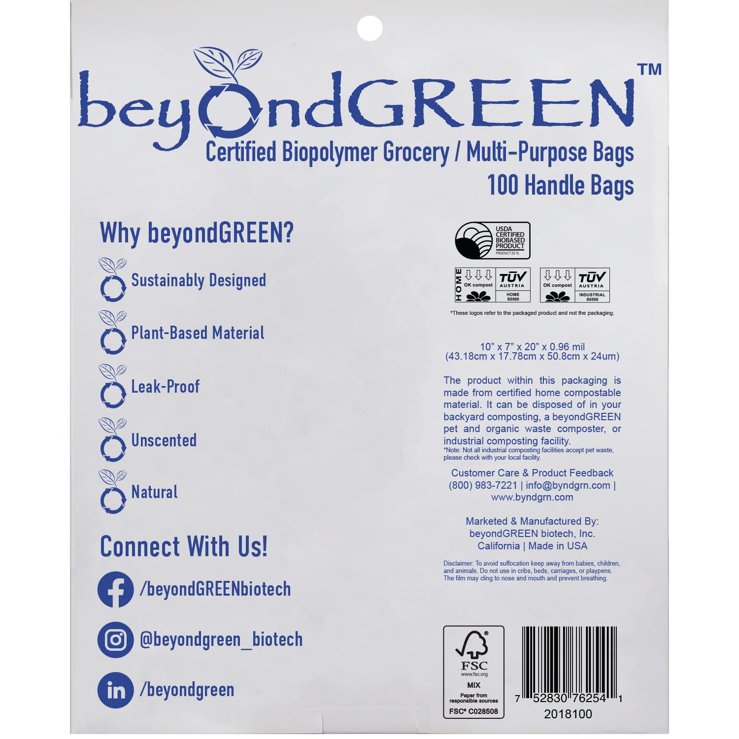 beyondGREEN bag carrying groceries demonstrating leak resistance benefit