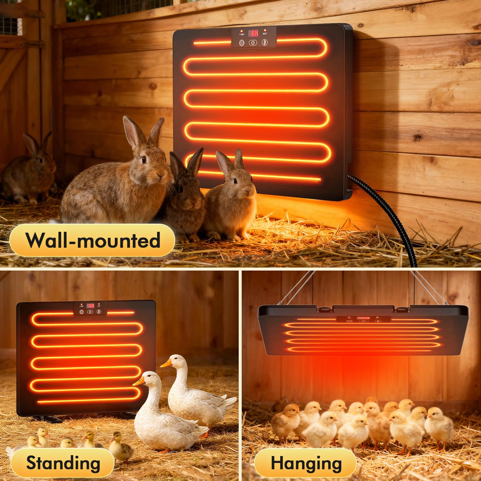 Beyoogeem durable anti-bite power cord detail protecting heater from animal damage