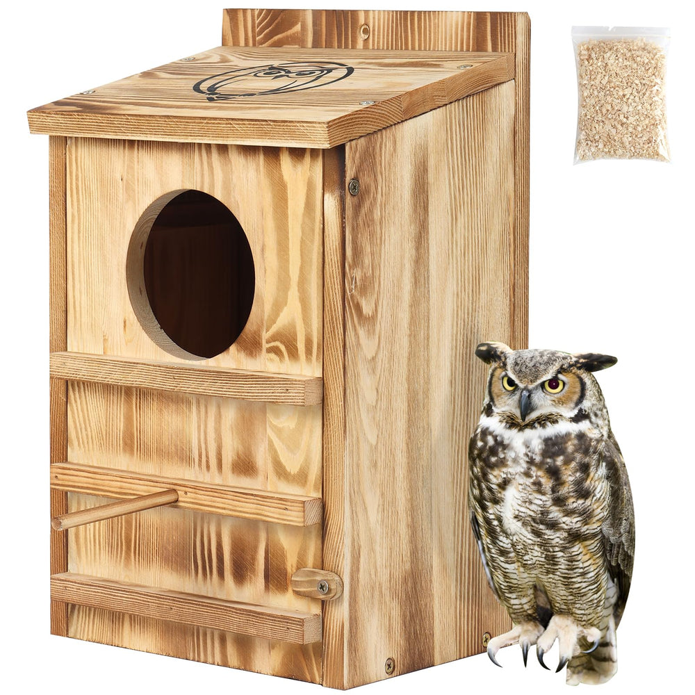 BFAZKXY front view of owl house showing weatherproof finish benefit