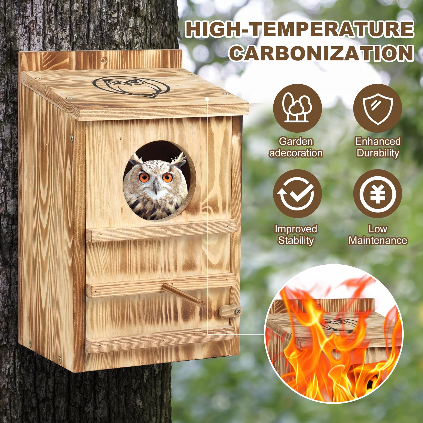 BFAZKXY owl house in a backyard garden showing attractive decor benefit