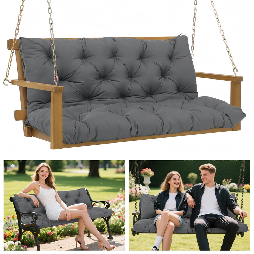 BFWHQ front view of 60x40 porch swing cushion showing clean lines and durable shell