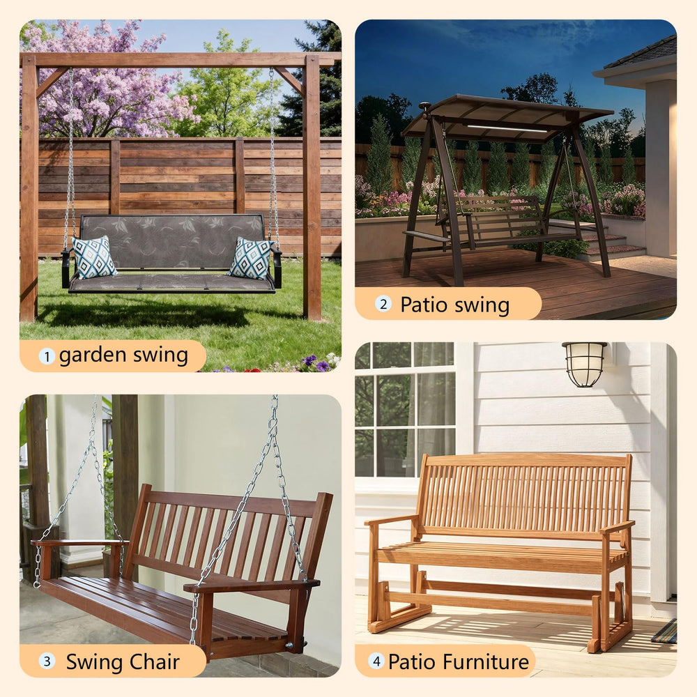 BFWHQ family enjoying swing with cushion showing added comfort and style