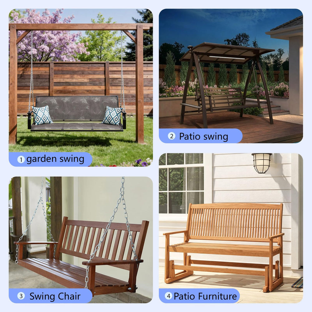 BFWHQ cushion on porch swing in outdoor setting showing stylish comfort benefit