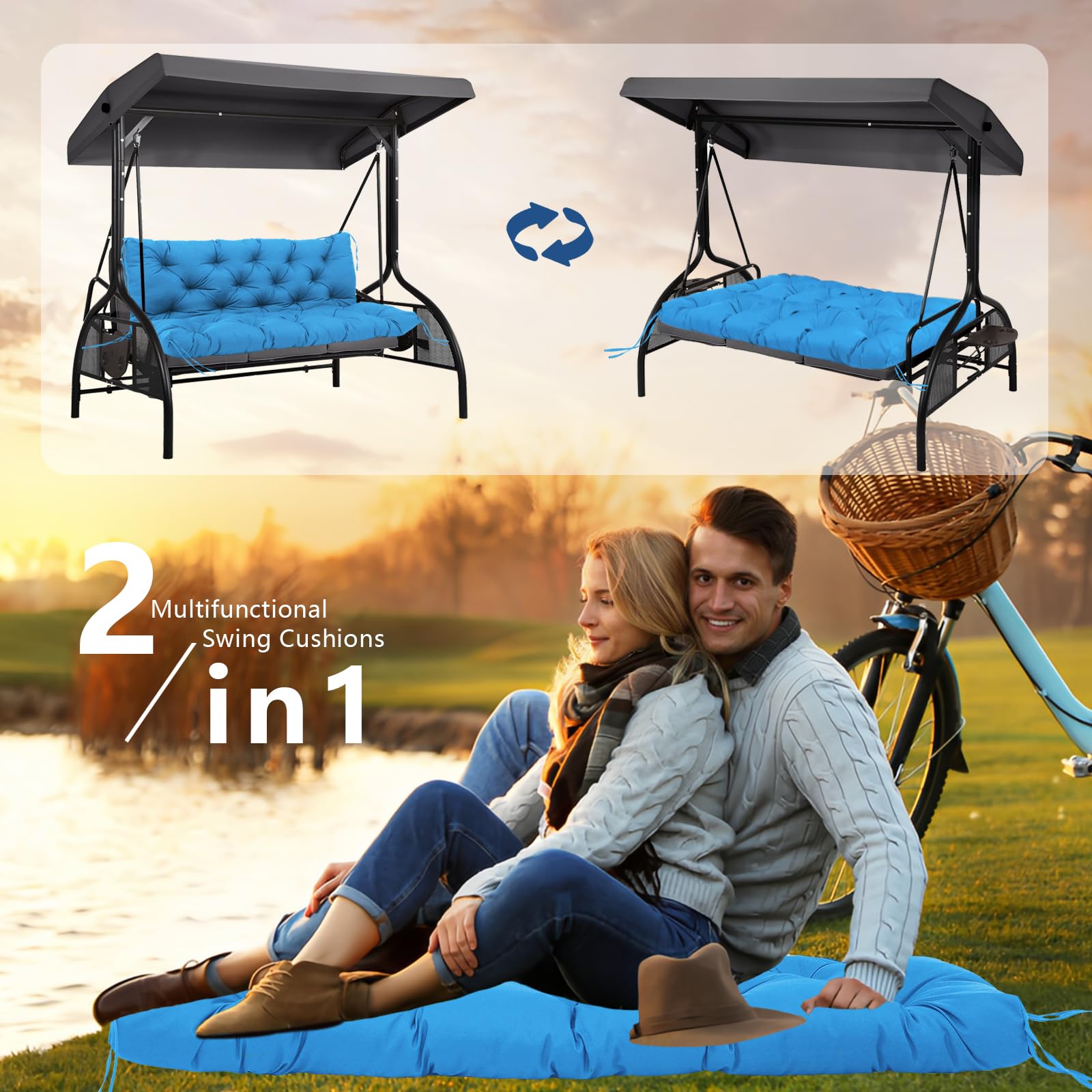 BFWHQ cushion in use with family enjoying comfortable outdoor seating