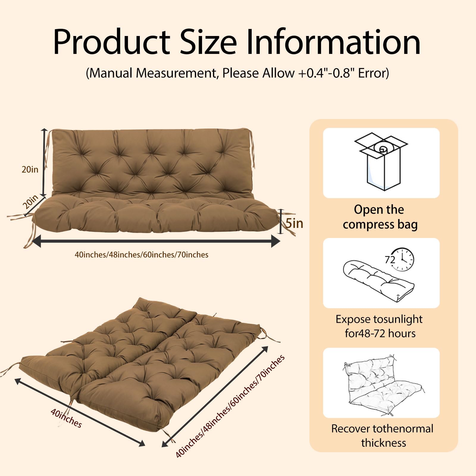 BFWHQ vacuum-packed cushion during unboxing showing easy shipping and quick setup