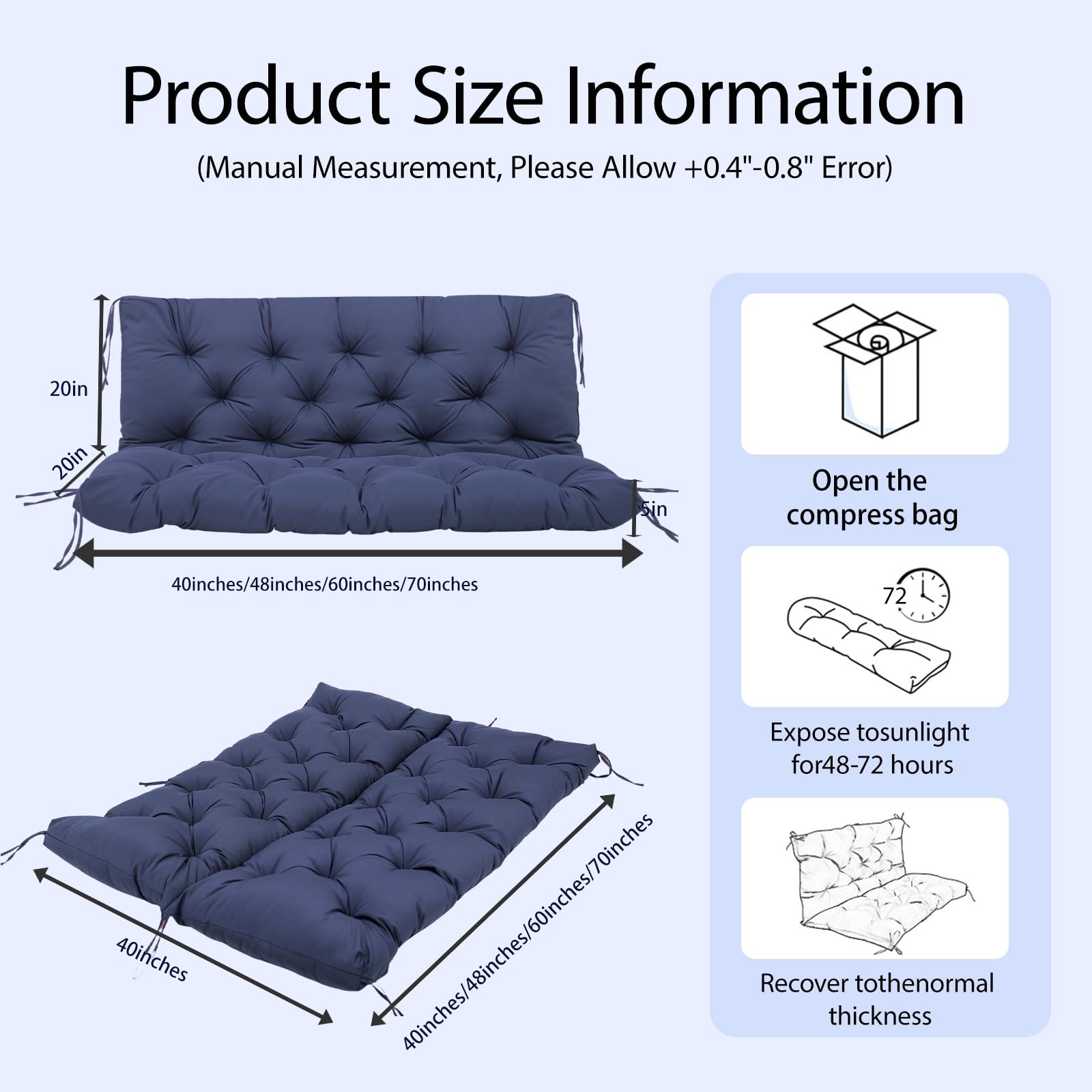 BFWHQ vacuum-packed cushion during unboxing showing easy delivery benefit