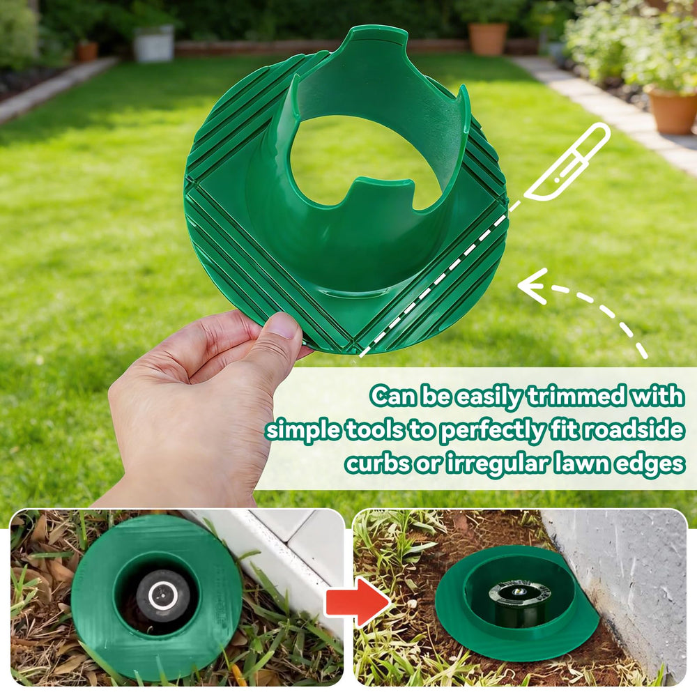 BGIFER installed guard on sprinkler demonstrating mower and foot traffic protection