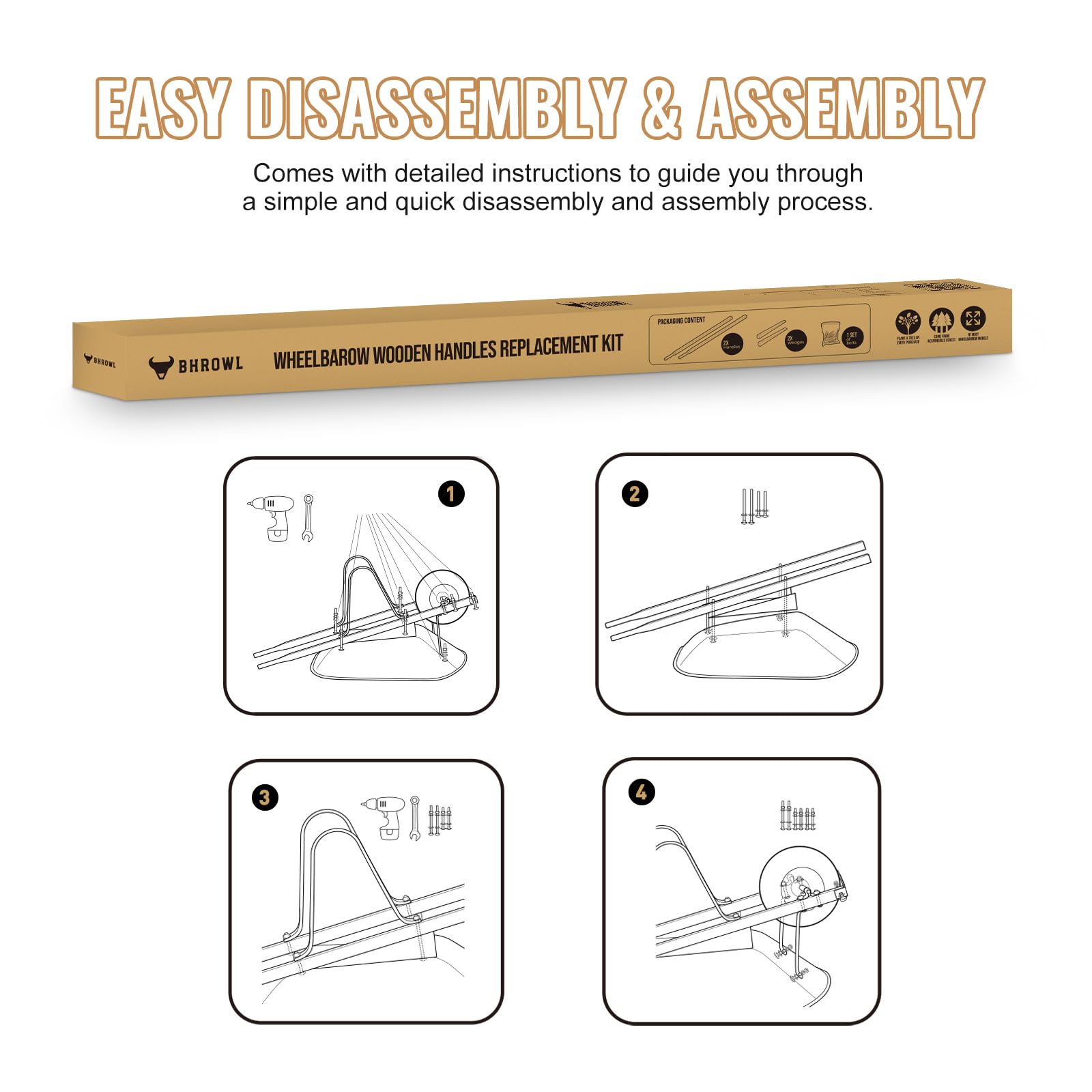BHROWL wooden wedge and bolt assembled showing secure, wobble-free joint
