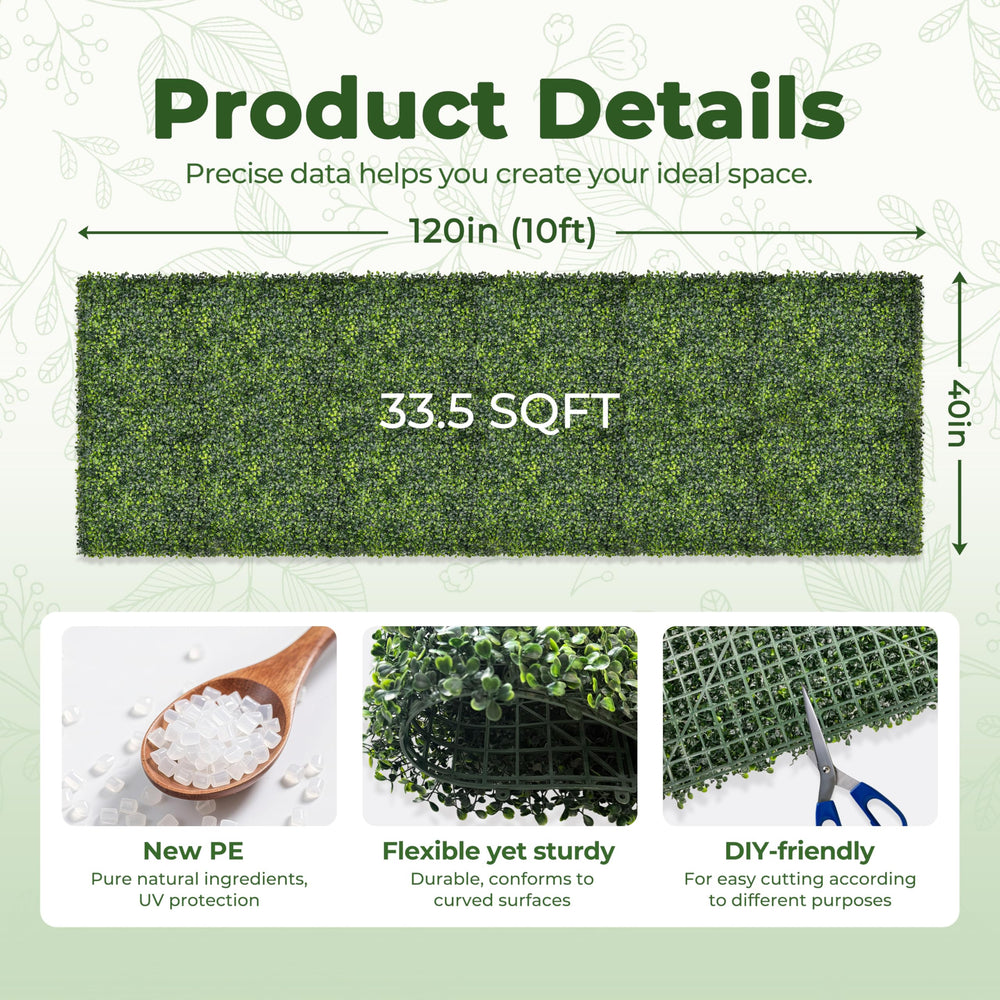 BHXCL close-up of boxwood texture highlighting realistic PE leaves and natural look