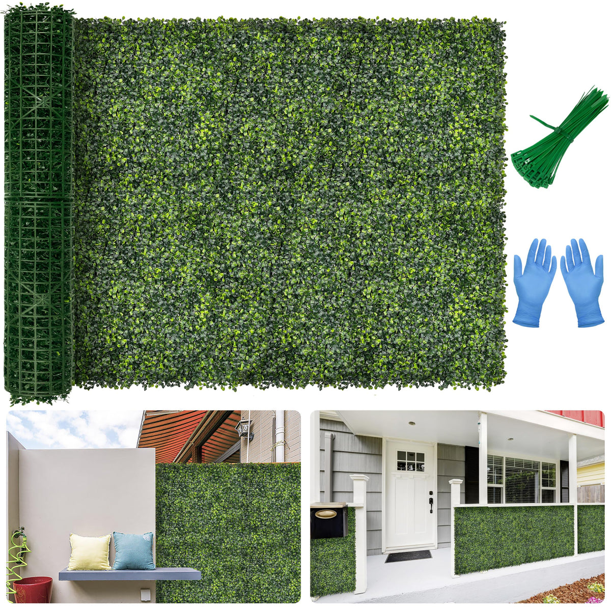 BHXCL boxwood roll front view showing full lush coverage and instant privacy benefit