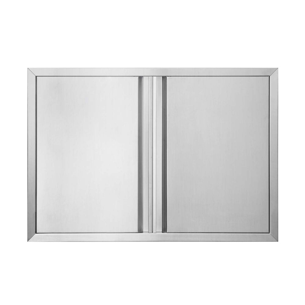 BI-DTOOL double doors front view showing clean stainless finish and flush handles