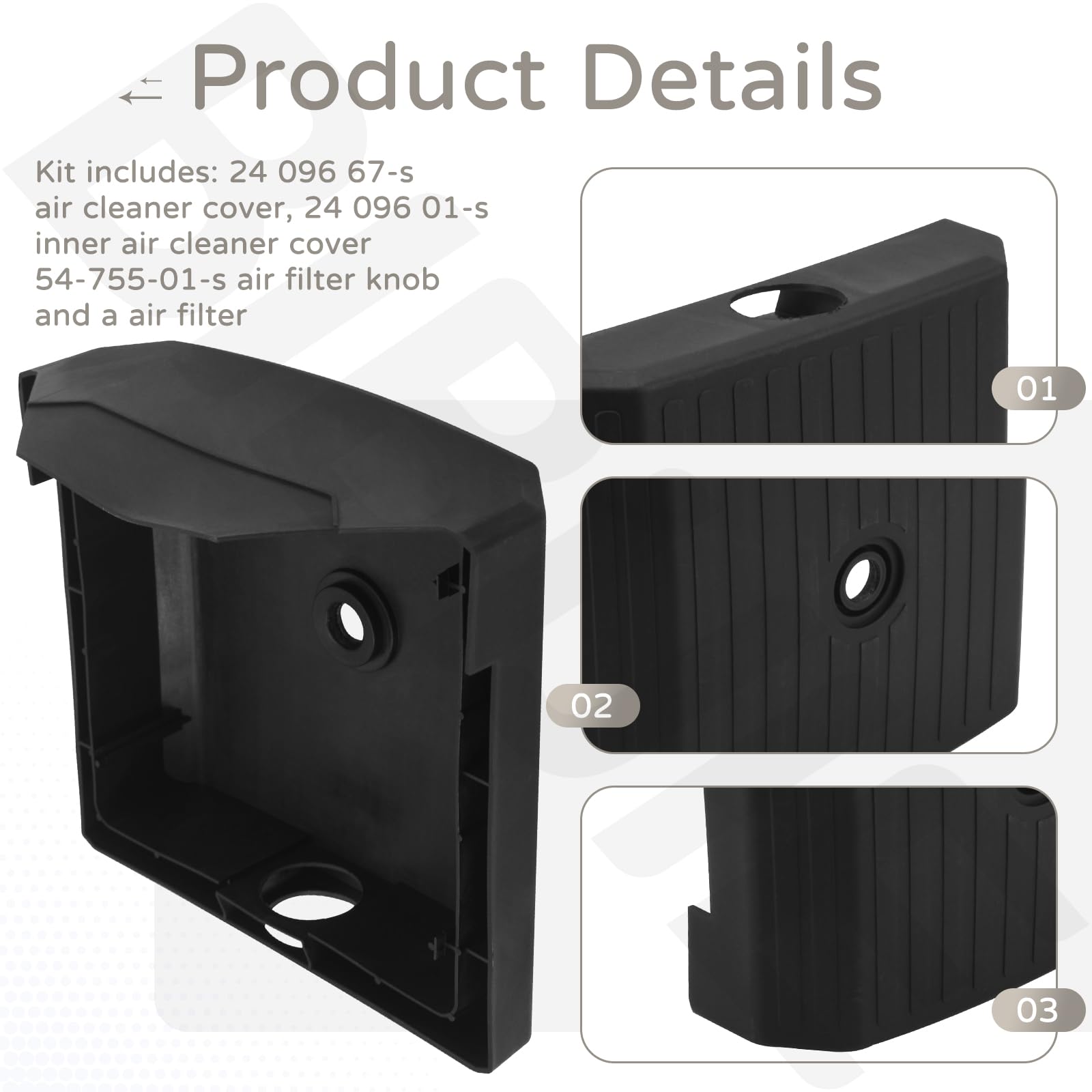 BIBIJIE air filter knob close-up showing secure fastening and anti-slip grip