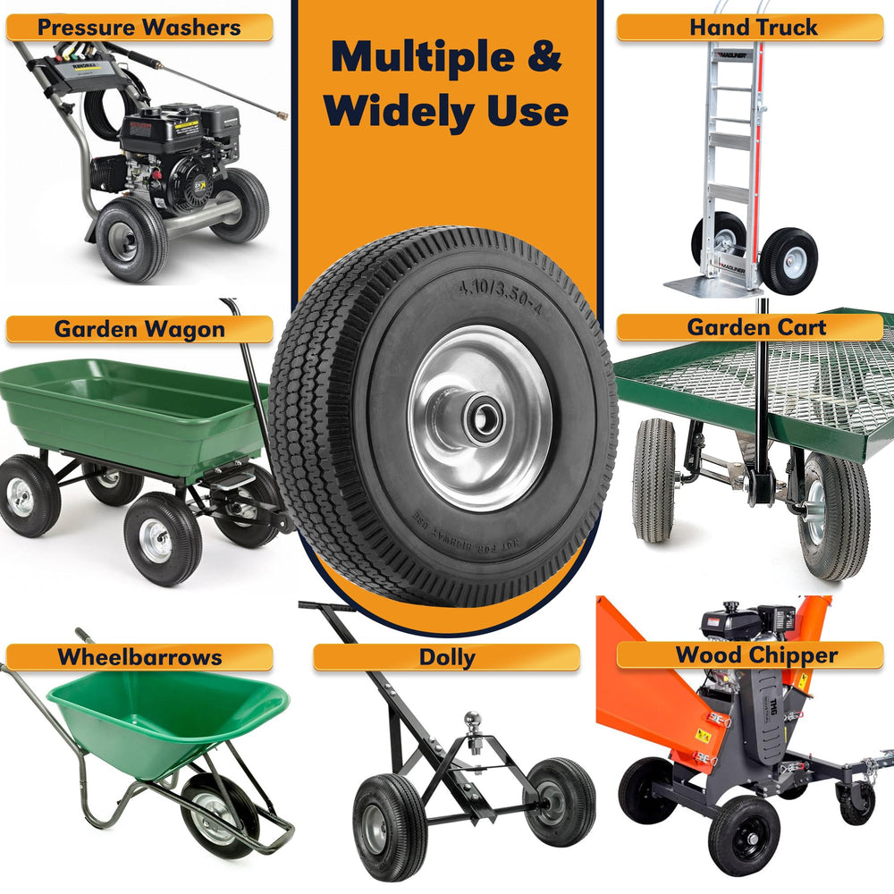 BIEAMA wheels in a yard work setting showing improved traction and reliability on terrain