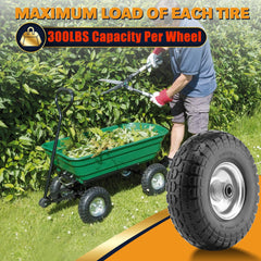 BIEAMA wheel mounted on garden cart demonstrating flat-free performance