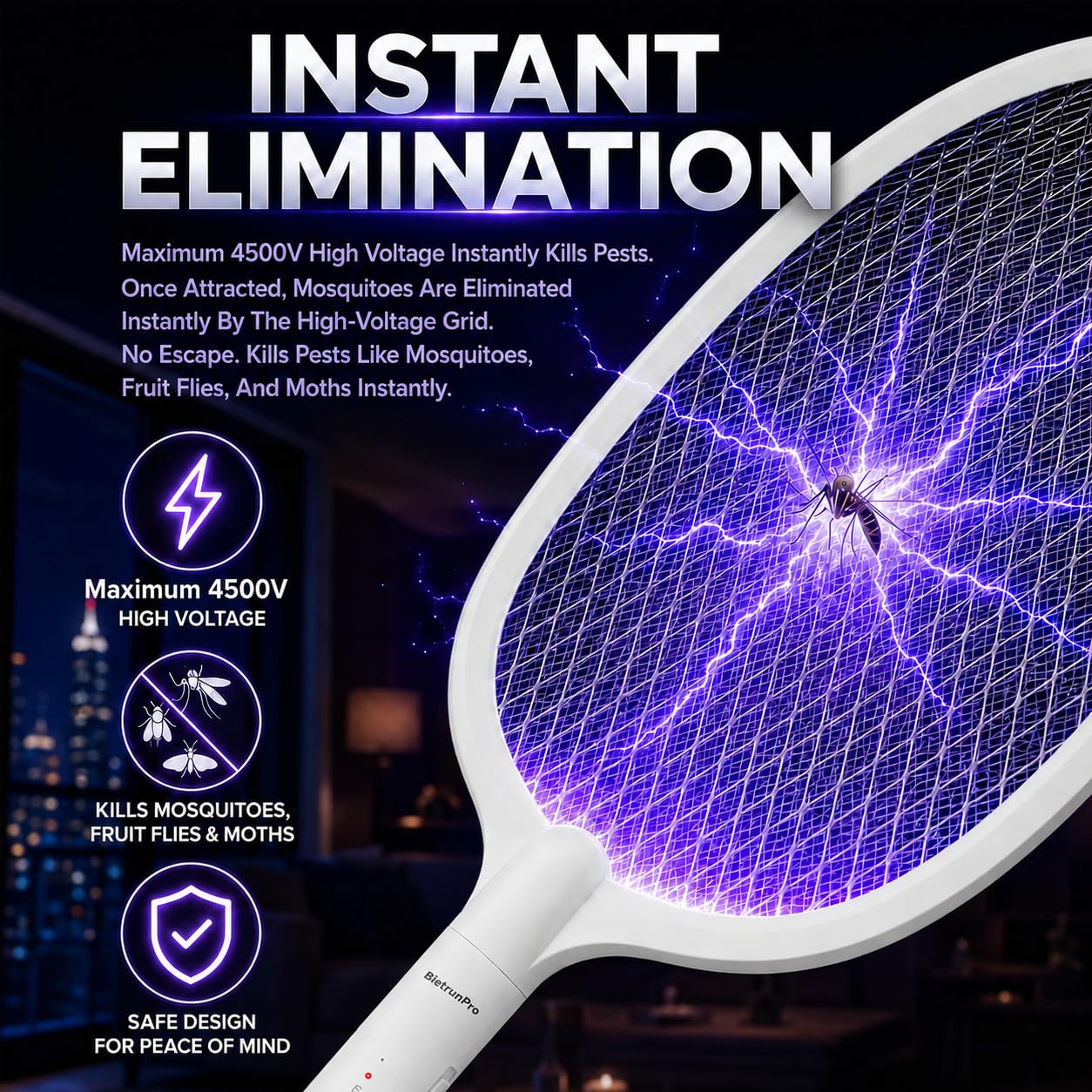 BietrunPro close-up of electric grid revealing powerful zap safety