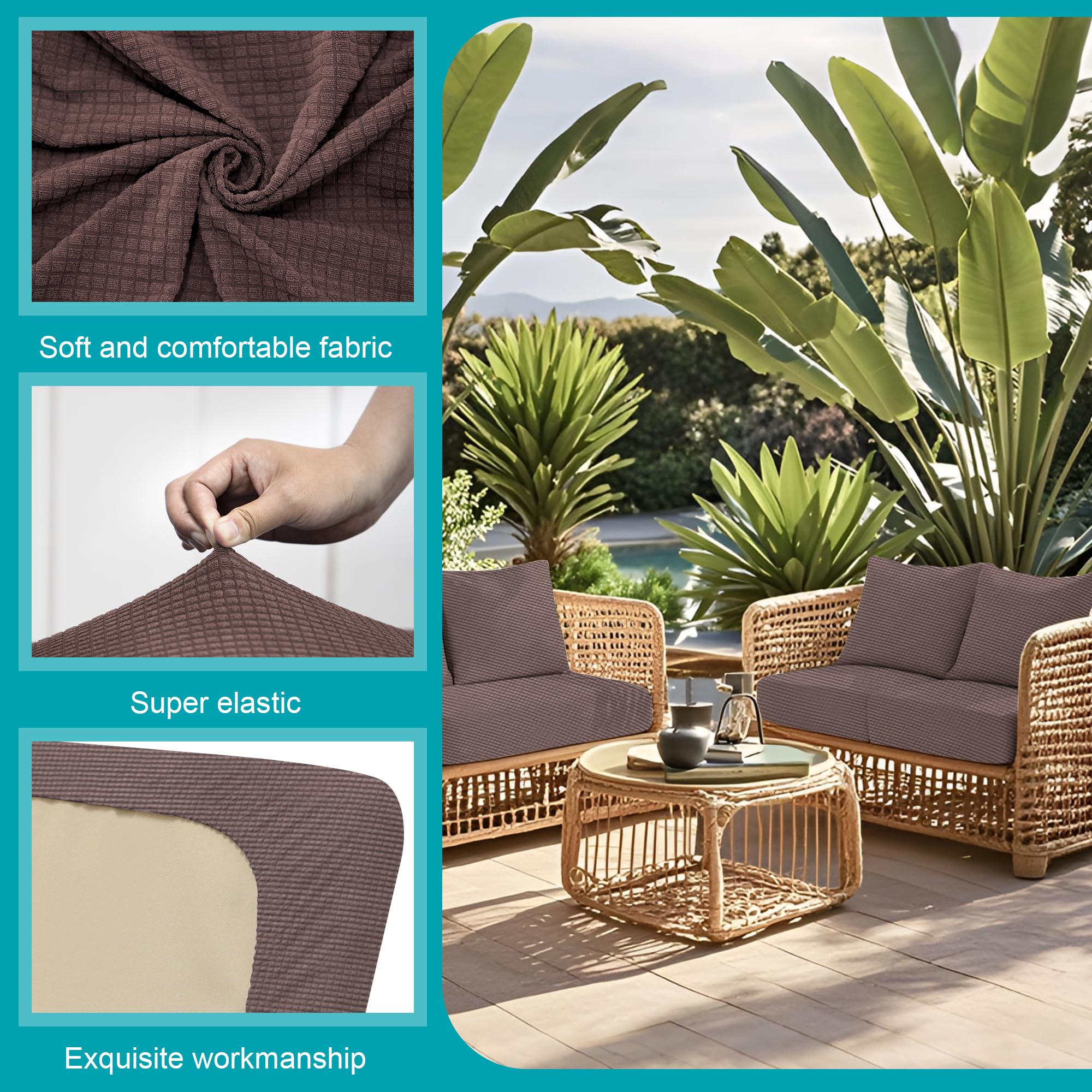 BIETYONE demo of cover stretched over cushion showing snug, tailored fit
