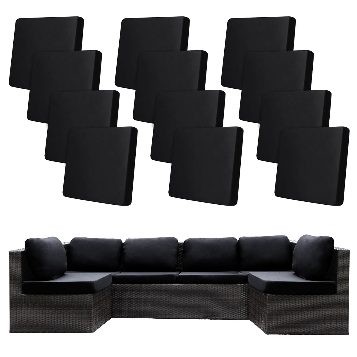 BIETYONE front view of 12 cushion covers showing coordinated set and neat packaging for quick refresh