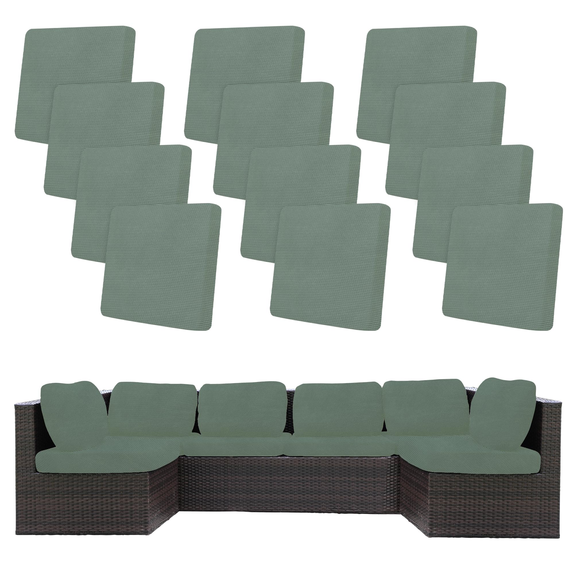 BIETYONE front view of twelve cushion covers showing coordinated set and easy refresh benefit