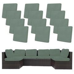 BIETYONE front view of twelve cushion covers showing coordinated set and easy refresh benefit