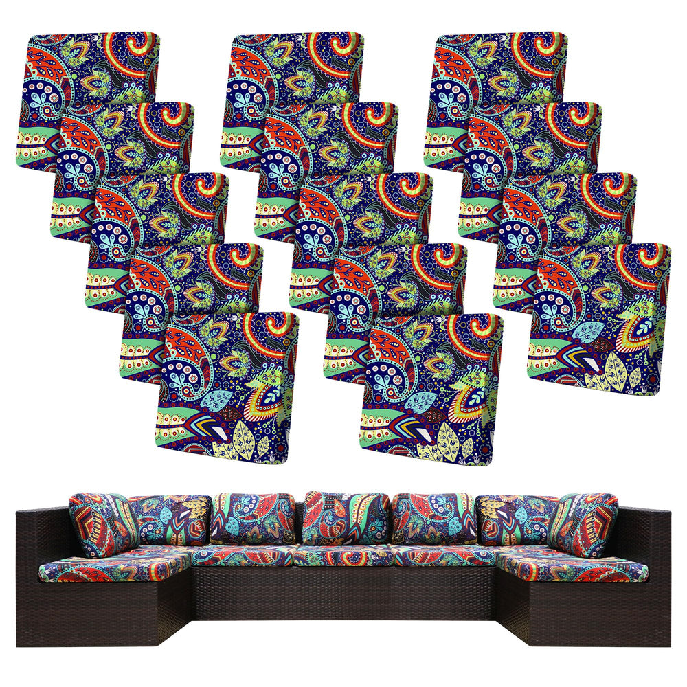 BIETYONE front view of 14-piece cushion covers set showing complete collection and colors