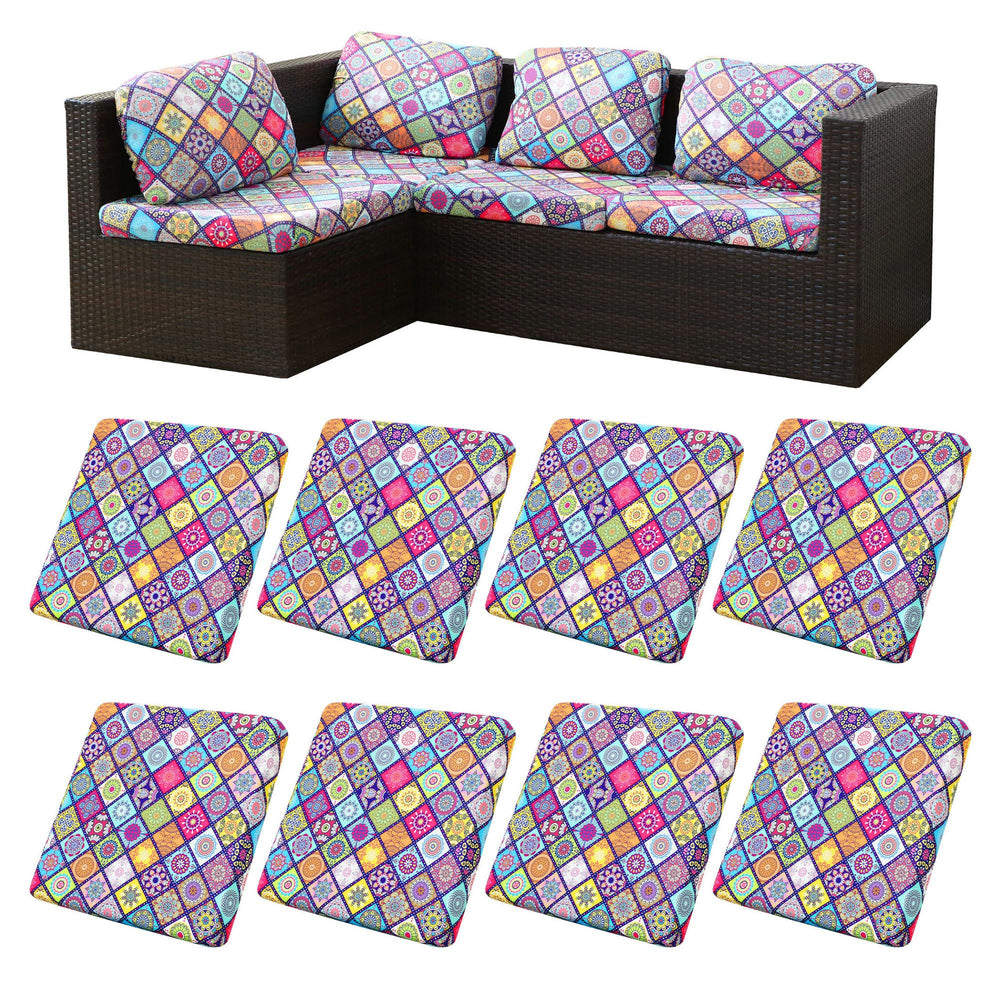 BIETYONE front view of eight cushion covers showing coordinated set and convenience