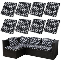 BIETYONE front view of eight cushion covers showing complete set and colors