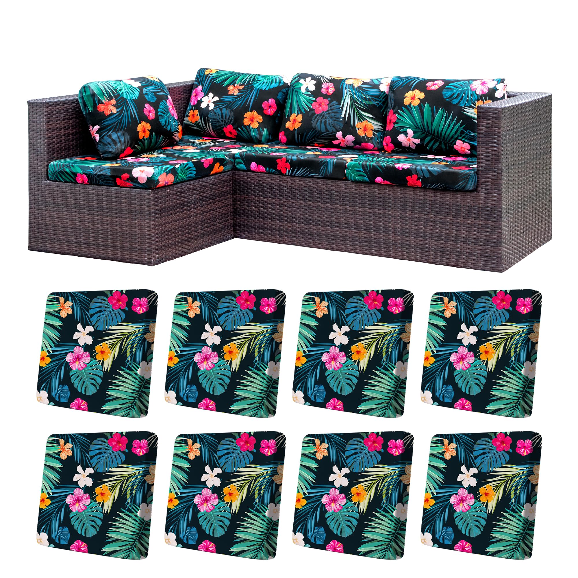 BIETYONE front packaging showing eight outdoor cushion covers, fast curb appeal