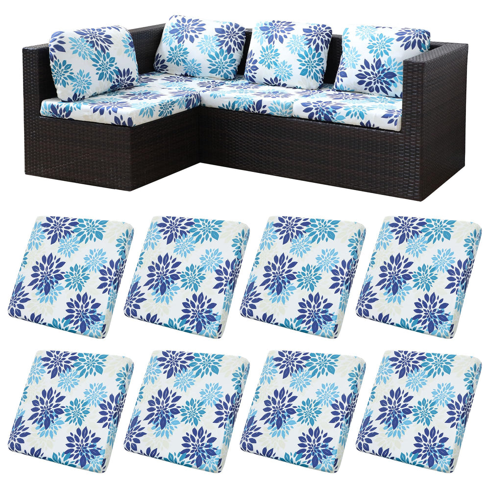 BIETYONE front view of packaged 8-piece outdoor cushion covers showing full set