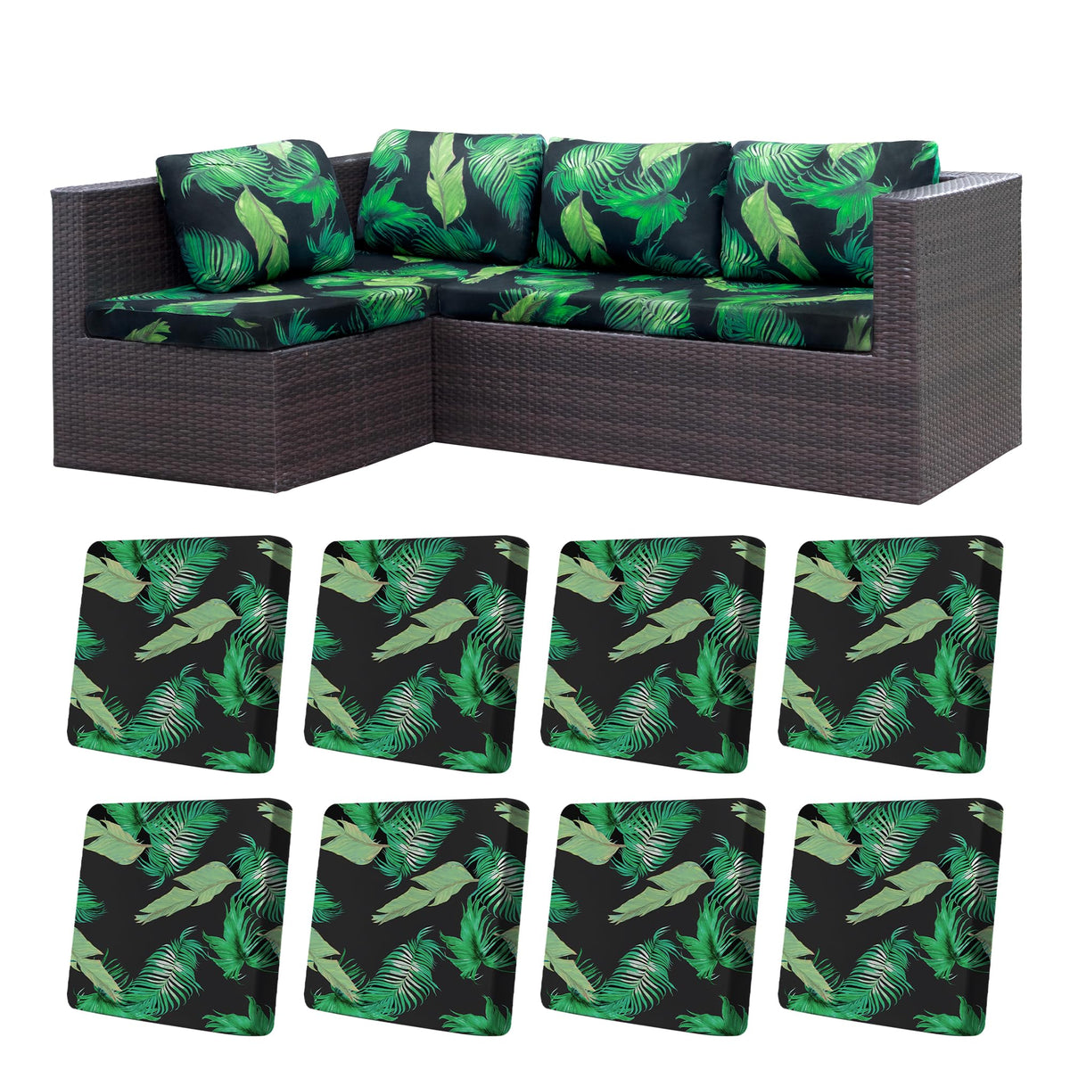 BIETYONE front view of eight cushion covers showing complete set and colors