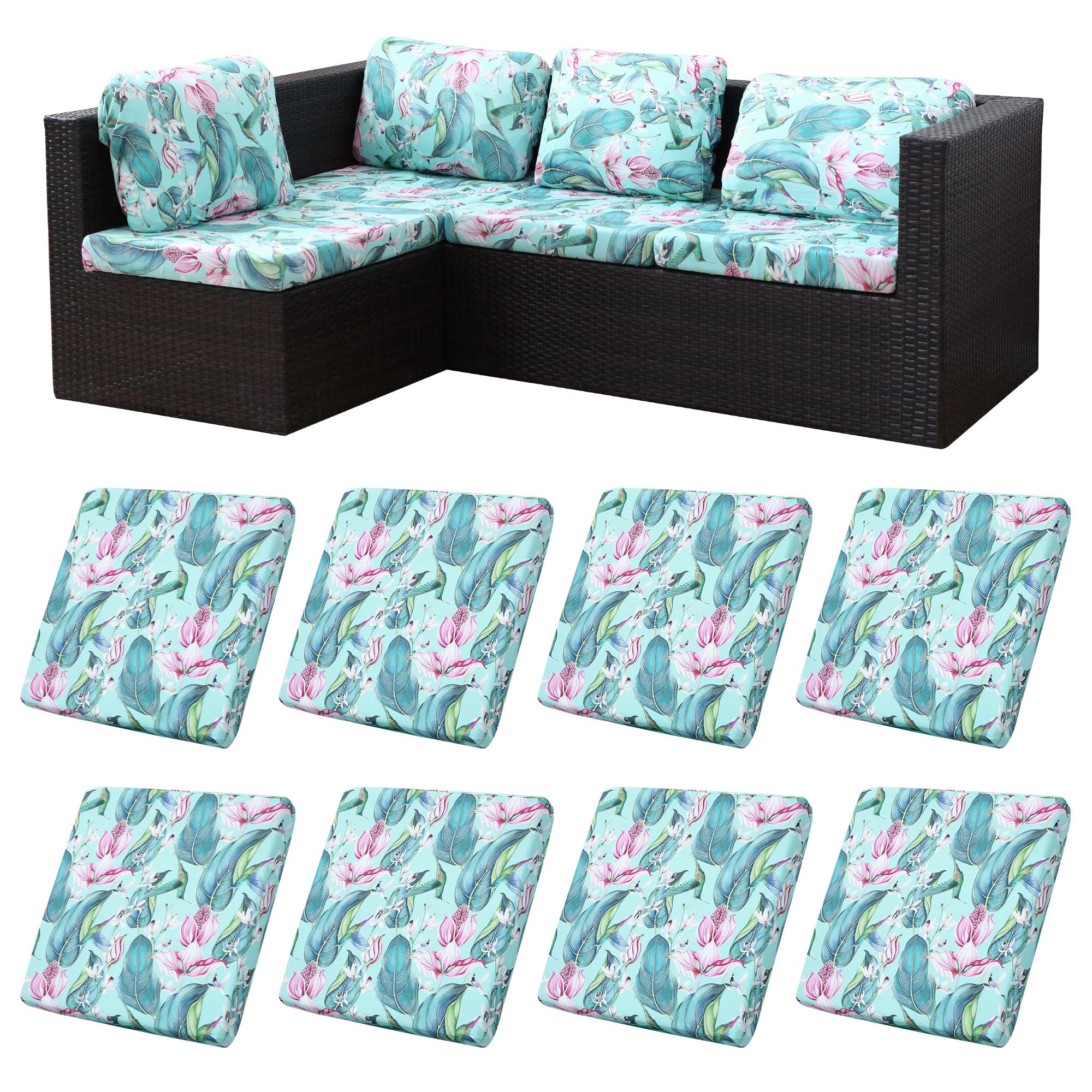 BIETYONE front view of eight cushion covers showing full set, easy refresh