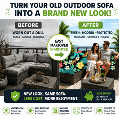 BIETYONE covers on patio sofa demonstrating protective, renewed look