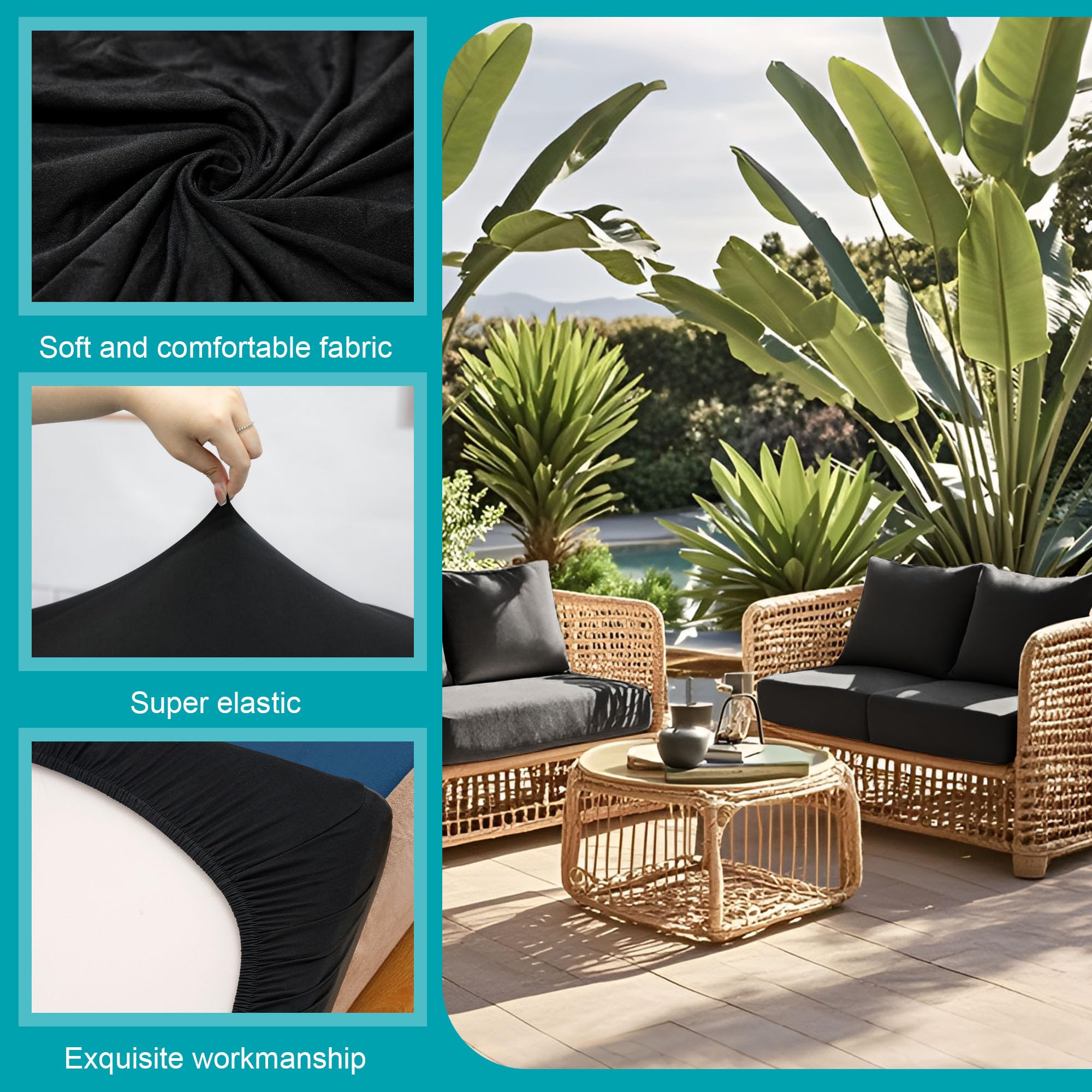 BIETYONE covers installed on a patio sectional showing instant furniture refresh and protection