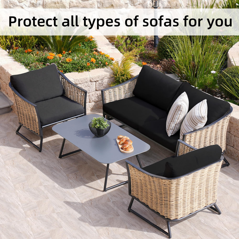 BIETYONE lifestyle photo on backyard terrace shows stylish all-weather seating
