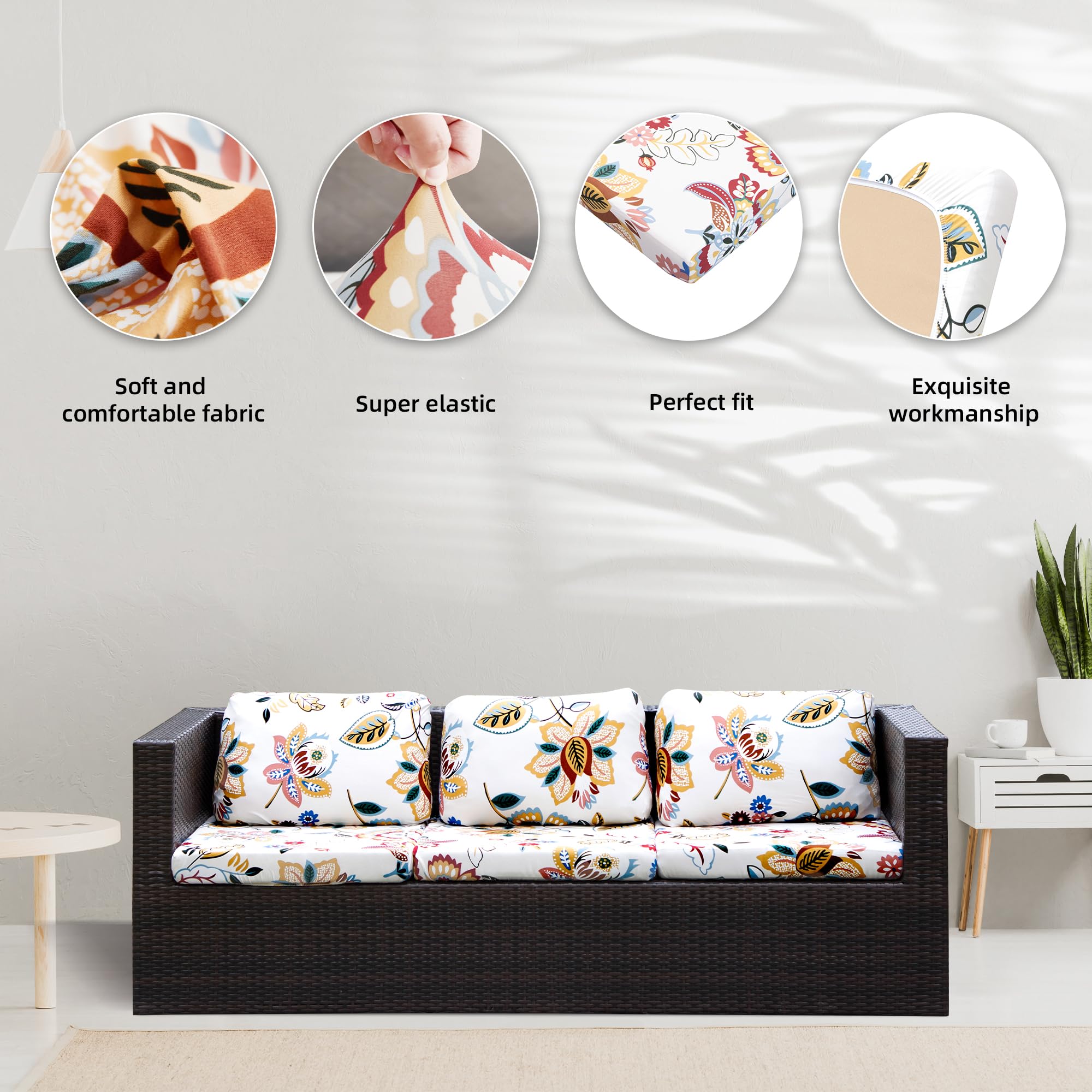 BIETYONE cushion cover next to ruler showing fit range and easy measurement benefit