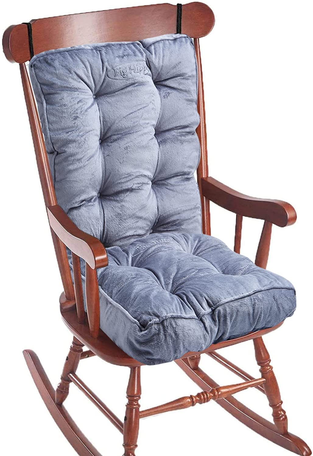 Big Hippo front view of grey cushion set showing plush look and fit
